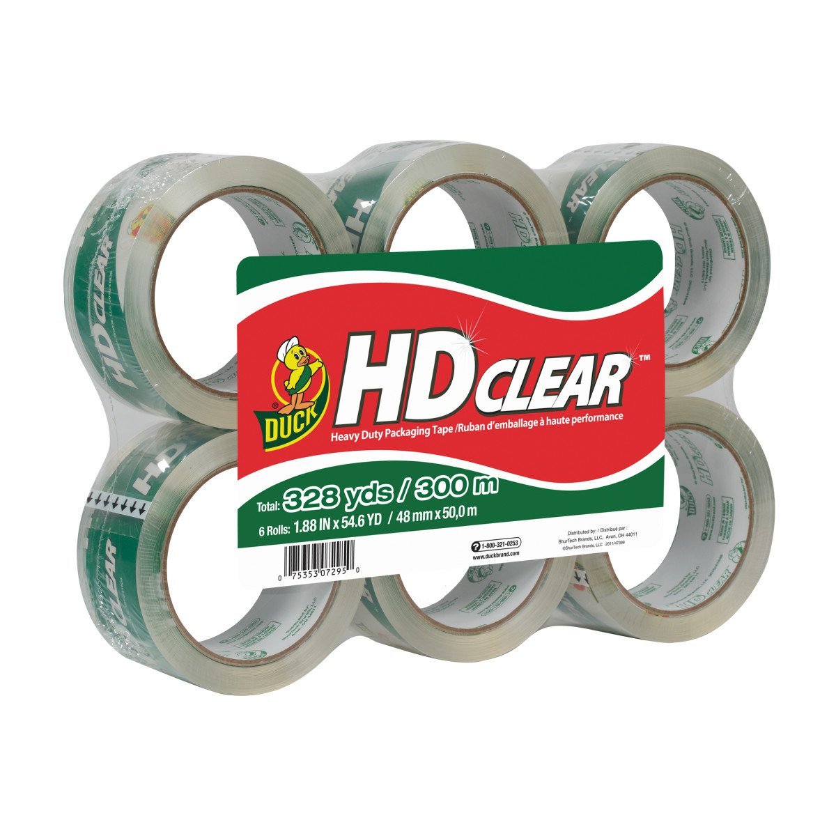 Duck HD Clear Heavy Duty Packing Tape Refill, 6 Rolls, 1.88 Inch x 54.6 Yard, (441962) Duck HD Clear Heavy Duty Packing Tape Refill, 6 Rolls, 1.88 Inch x 54.6 Yard, (441962)